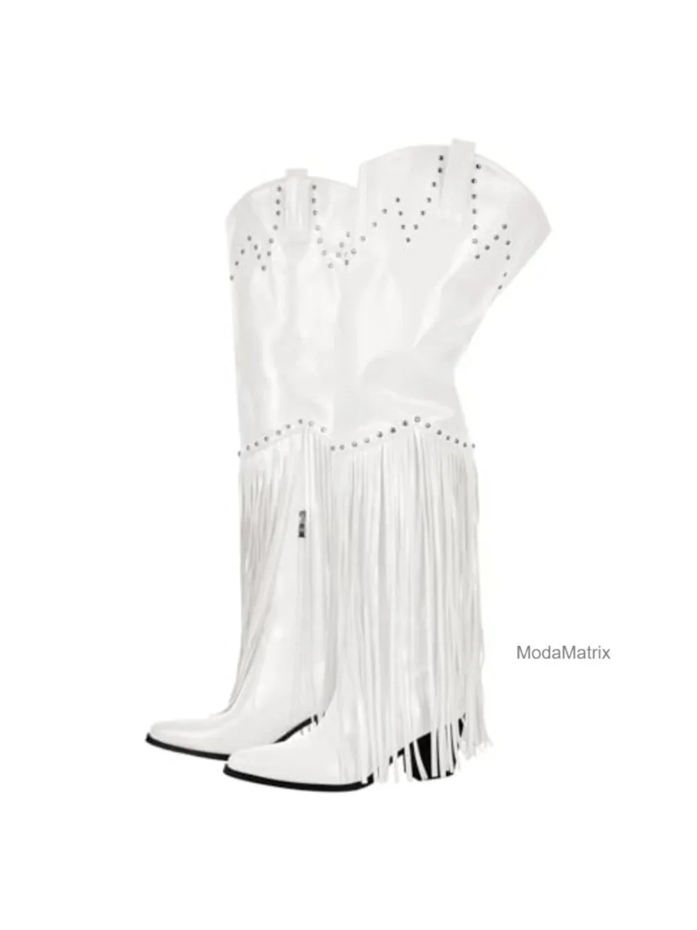 Wide Calf Fringe Thigh High Boots Over Knee Cowgirl Boots Side Zip Cowboy Boots